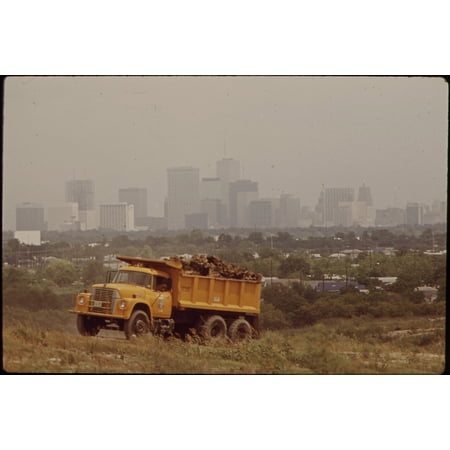 24"x36" Gallery Poster, HOUSTON SKYLINE SEEN FROM HOLMES ROAD LANDFILL SITE NARA 545876