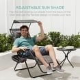 thumbnail image 5 of Best Choice Products 30" Extra Wide Folding Zero Gravity Patio Lounge Chair w/Canopy Shade - Navy, 5 of 9