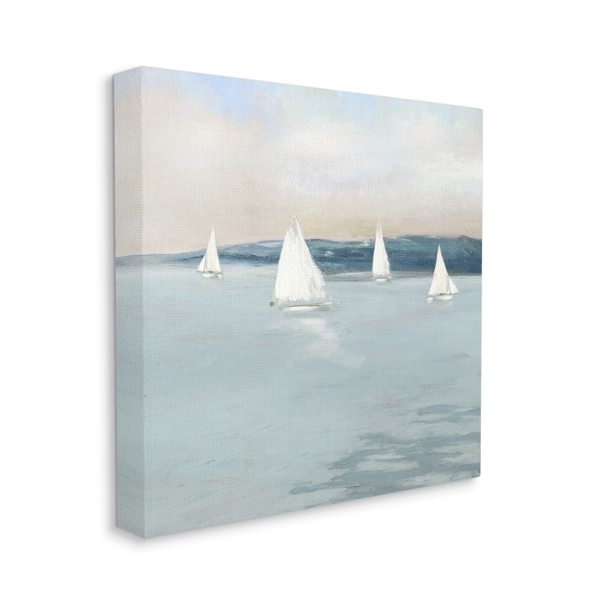 Stupell Industries Coastal Sailing Seascape Boats Coastal Painting Gallery Wrapped Canvas Print Wall Art