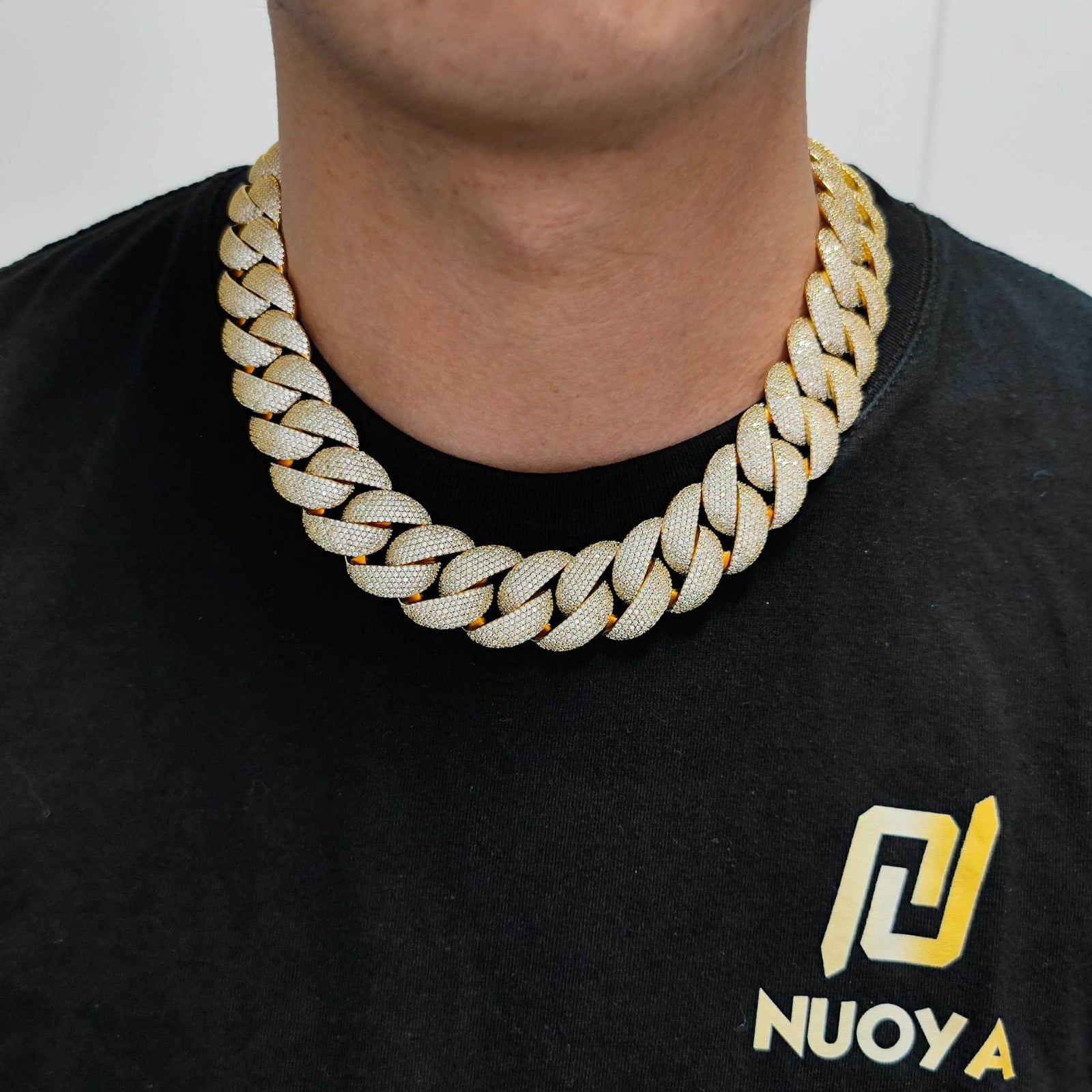 Extra Shiny Miami Cuban Link Chain for Men, Width 22mm Mens Cuban Chain, Solid Thick Big Hip Hop Iced Out Cuban Link Chain Necklace, 16-24 Inch - Gift Box Included