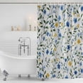 thumbnail image 4 of Blue Yellow Spring Floral Waterproof Fabric Shower Curtain,Elegant Summer Botanical Green Waterproof Fabric Shower Curtain for Bathroom Bathtubs Shower Curtains with 12 Hooks Extra Long 72x96, 4 of 8