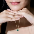 thumbnail image 5 of Rosec Jewels Princess Cut Lab Grown Emerald Solitaire Pendant, Pendant Necklace with Chain, 10K Yellow Gold, 5 of 8