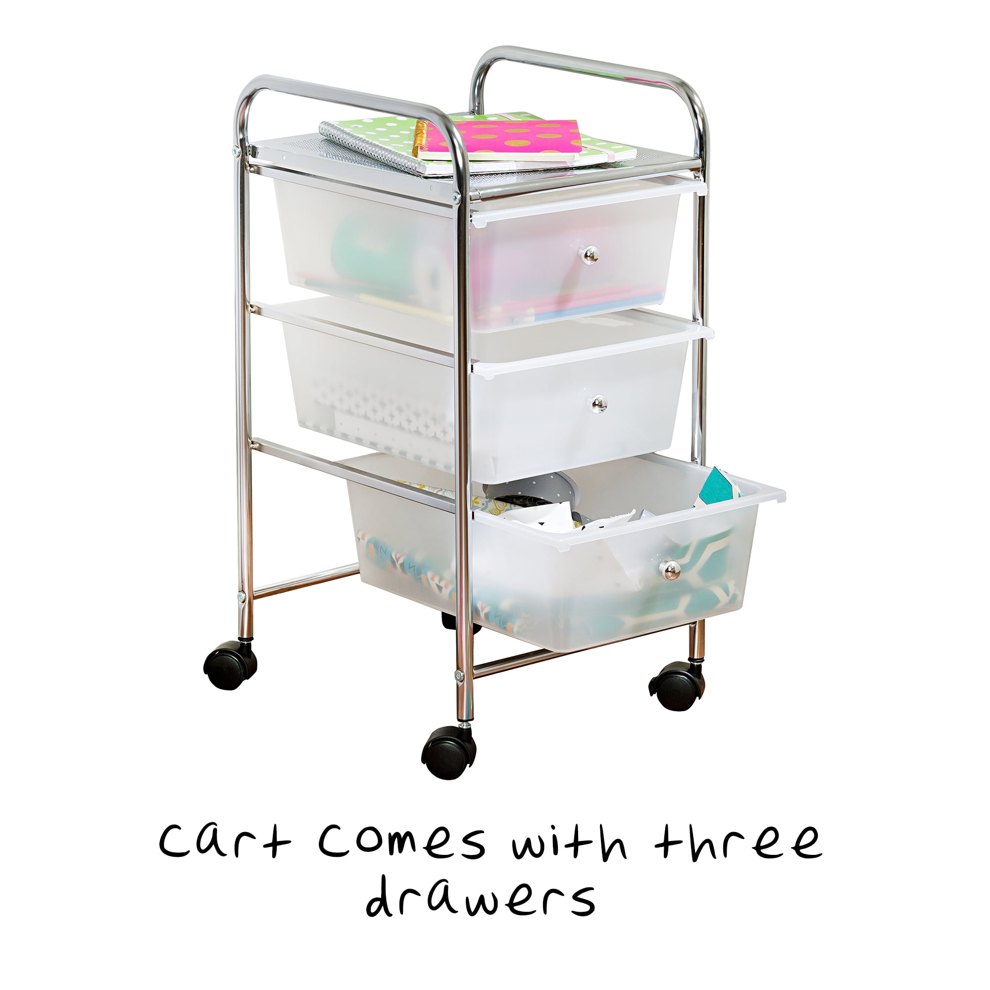 Honey Can Do 3 Drawer Rolling Storage Cart - 3