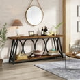 thumbnail image 3 of Tribesigns 70.9" Extra Long Console Table, Wood Sofa Table Behind Couch for Living Room, Brown, 3 of 8