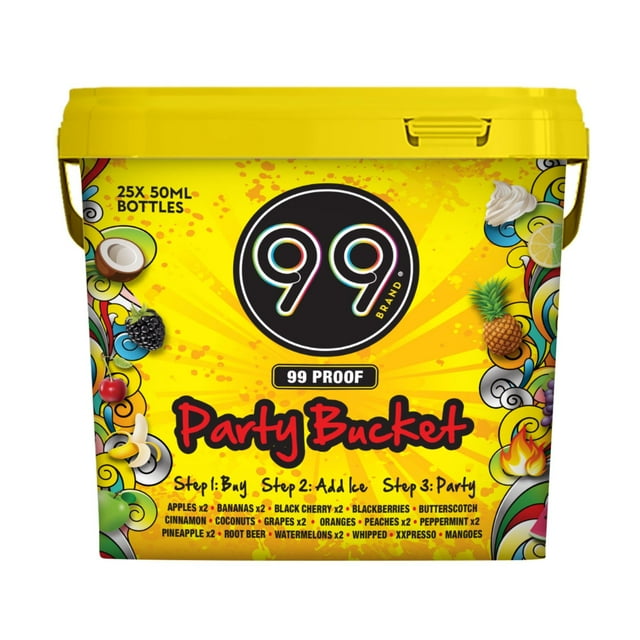 99 Brand Party Bucket Liqueur Variety Pack, 50 ml, 25 pk.