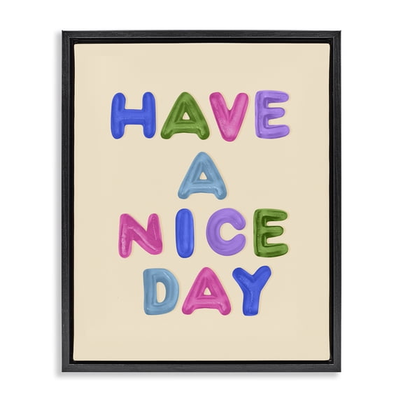 Stupell Industries Scandinavian Have a Nice Day Gummies Black Floating Frame Canvas Art, 17 x 21, by LISH Creative