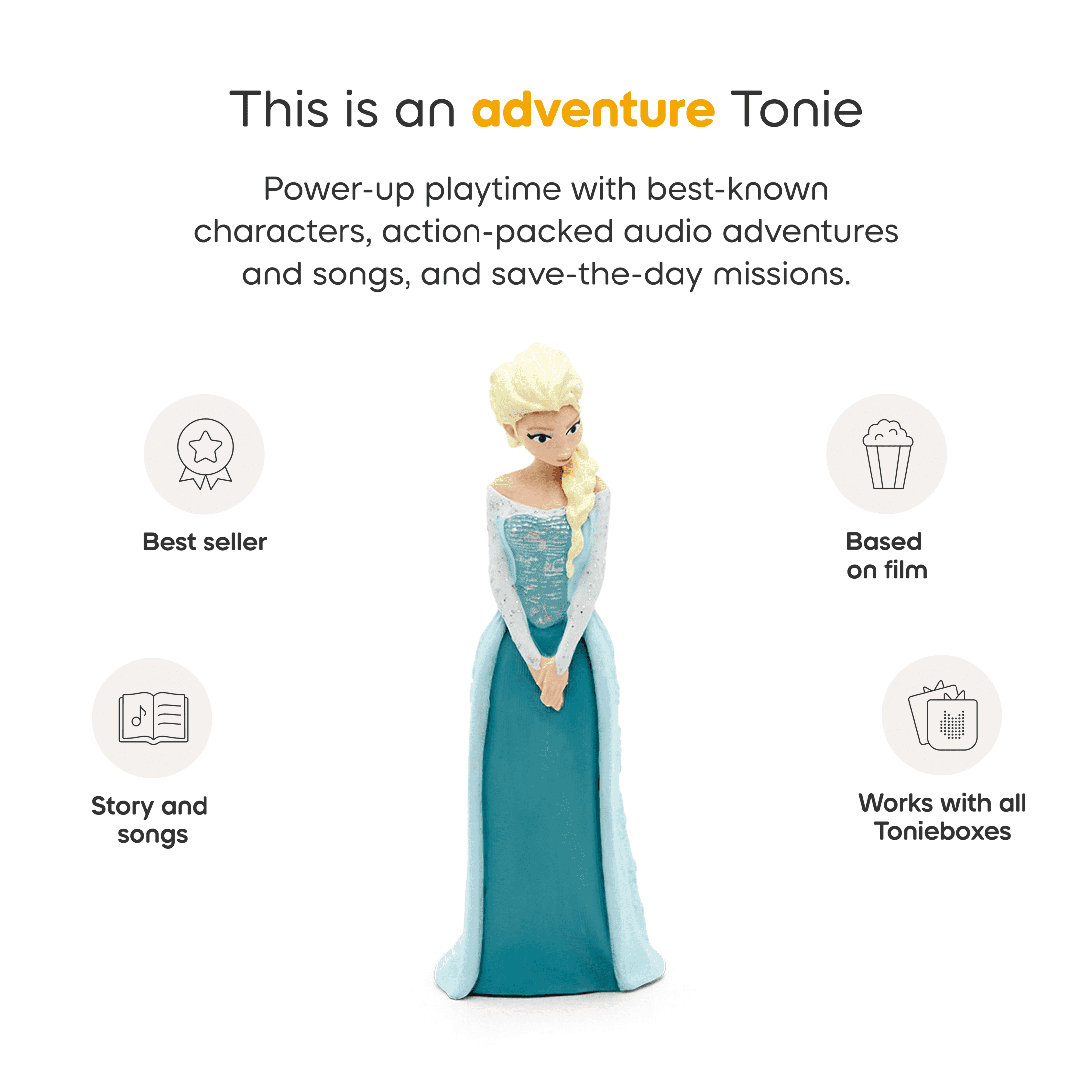 tonies Disney Frozen: Elsa Audio Toy Figurine, Age Group 3+