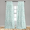 thumbnail image 5 of Ambesonne Spring Curtains, Pattern with Flower Stem, Pair of 28"x63", Pale Blue Teal White, 5 of 5
