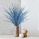 thumbnail image 3 of Xiao Hua 10 flores artificiales de jazmín de 75 cm de largo, ramo de flores falsas, ramas secas de jazmín artificial (azul claro), 3 of 5