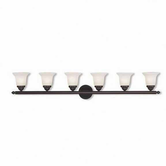 6 Light Bathroom Light in Traditional Style 48 inches Wide By 8 inches High-Bronze Finish Bailey Street Home 218-Bel-1653383