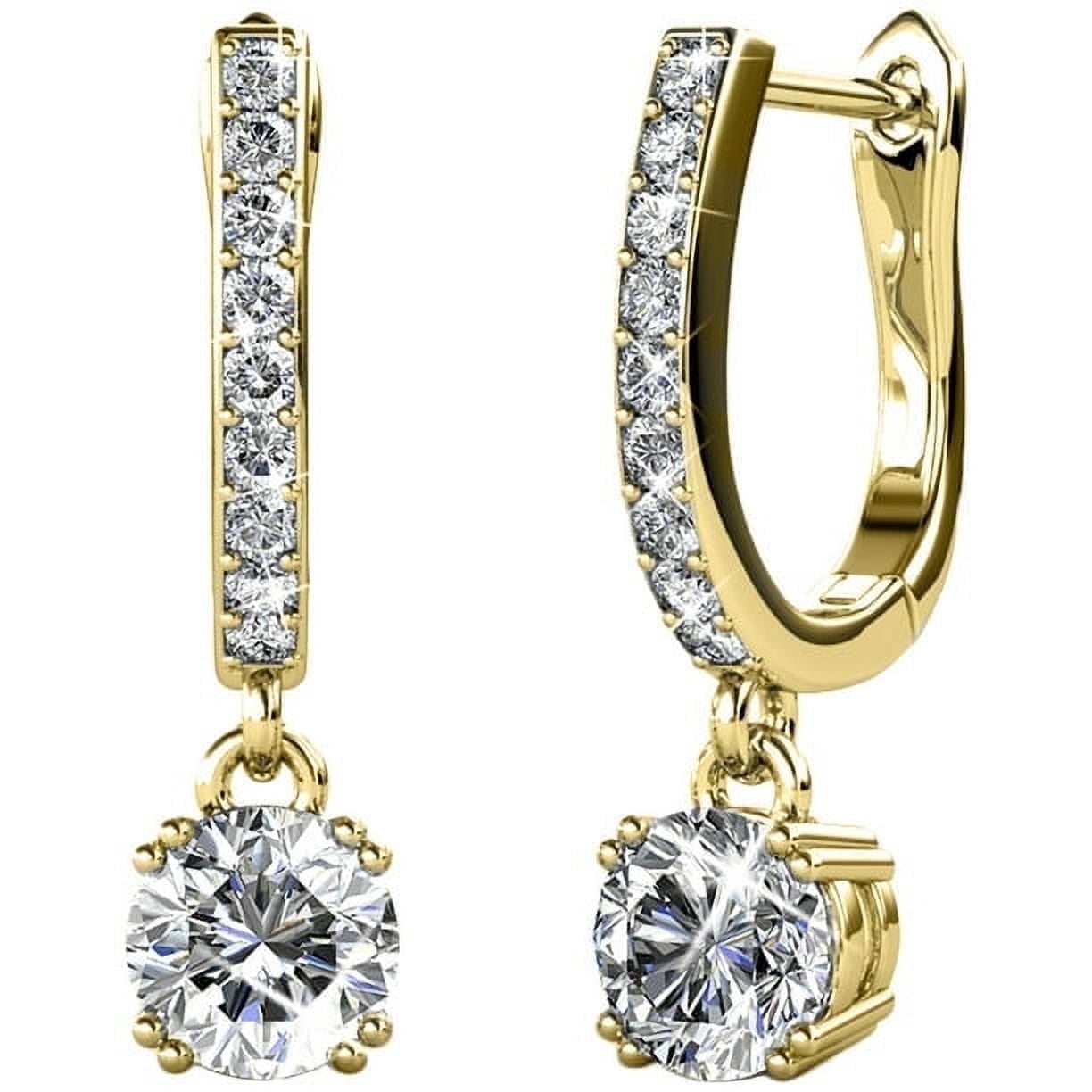 Cate Chloe Bianca 18k White Gold Plated Silver Hoop Earrings Women s Crystal Earrings Jewelry Gift for Her