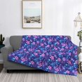 thumbnail image 2 of Rateoe Blue Skull Leaf Pattern Flannel Throw Blanket, Ultra-soft Blanket for Bed, Couch, Car, Hypoallergenic Anti-pilling blanket-50"x40"(Horizontal), 2 of 6
