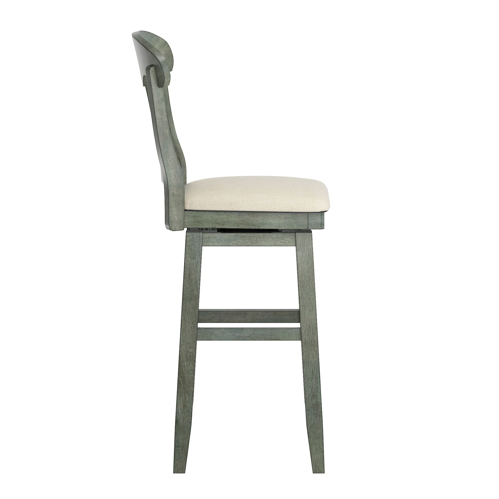 Weston Home Sheena Napoleon Back Wood Swivel Bar Stool, Antique Sage