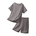 thumbnail image 4 of Edvintorg Girls Summer 2 Piece Sets Lightweight Short Sleeve Crewneck Tops and Shorts Loungewear Matching Set Teen Clothes Size 11-18, 4 of 8