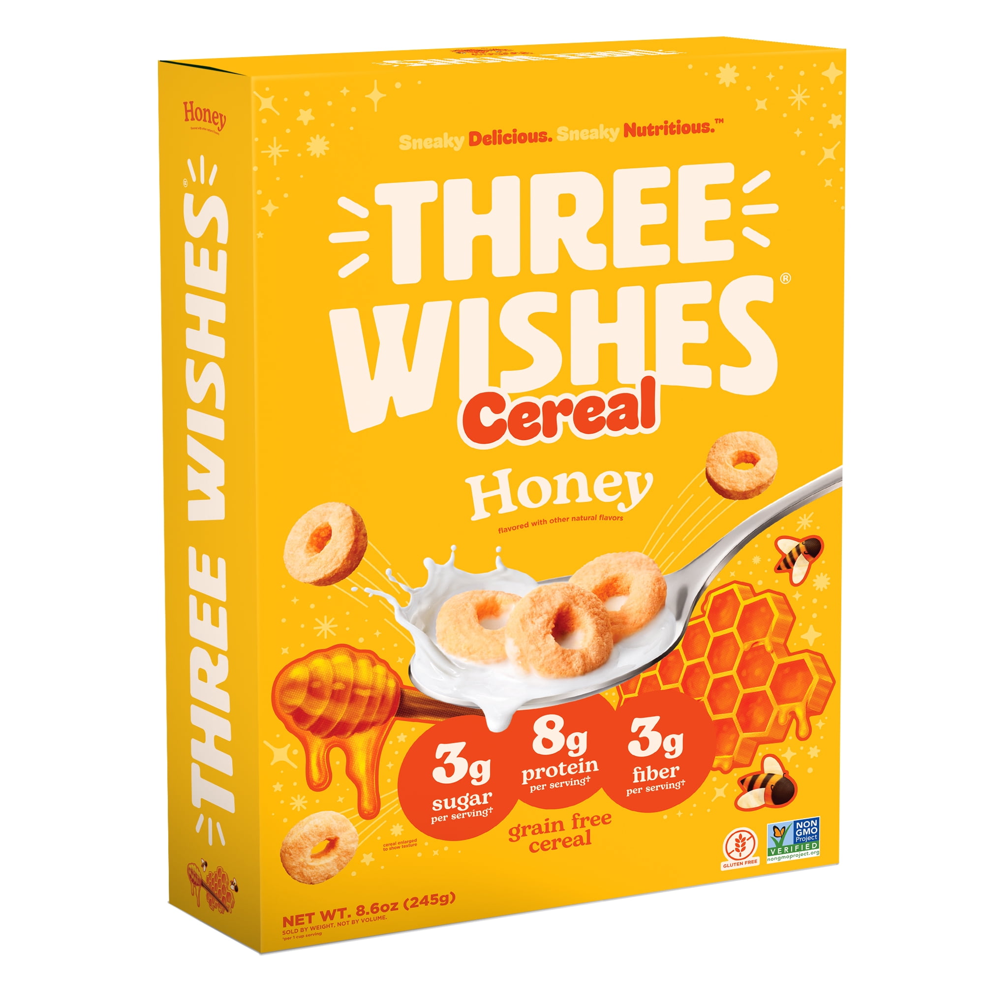 Three Wishes Grain Free Cereal, Honey, Gluten-Free