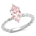 thumbnail image 7 of Solitaire Engagement Ring for Women - 2ct Simulated Pink Diamond in 14K White Gold Promise Ring, 7 of 7