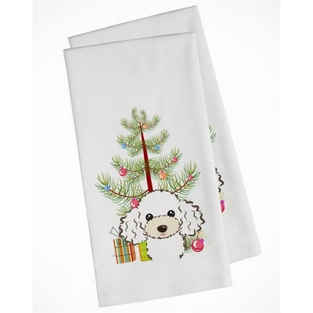 

Christmas Tree & White Poodle White Kitchen Towel - Set of 2
