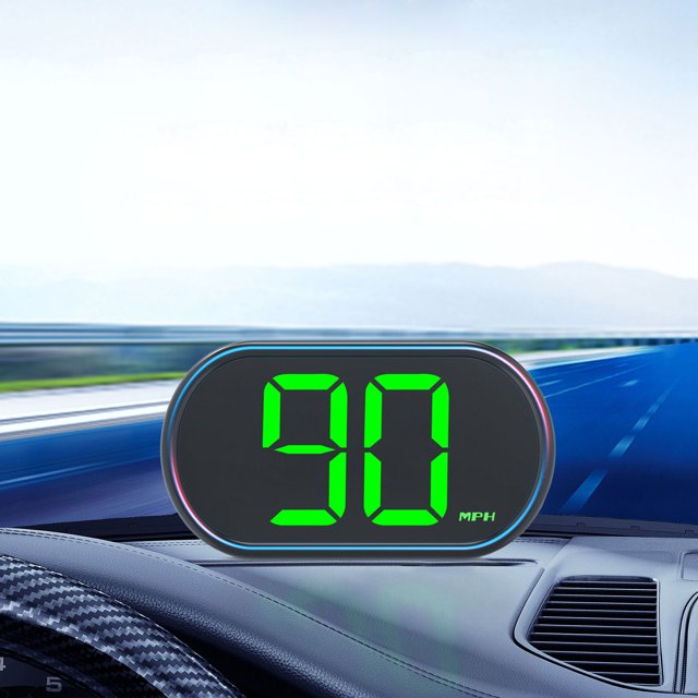 Royalbelle Car HUD Head Up Display GPS Digital Speed Meter Speedometer LED Screen USB Cable Plug & Play Universal for Cars, Trucks, Buses, Electric Scooters
