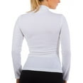 thumbnail image 2 of Women Long Sleeve Mock Neck Shirt Seamless Stretch Turtleneck Top Slim Fitted M-XL Plus Size, 2 of 6