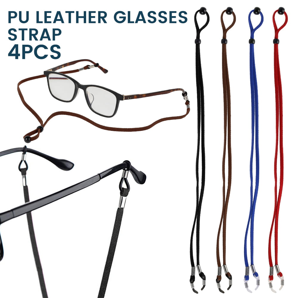 BetterJonny Adjustable Non-Slip PU Leather Eyeglasses Straps Eyeglass Cords Retainer Multicolor 8pcs Glasses Strap