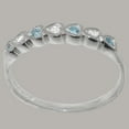 thumbnail image 3 of LBG British Made 925 Sterling Silver Diamond & Aquamarine ring Womens Eternity Ring - 33 size options - Size 11.75, 3 of 9
