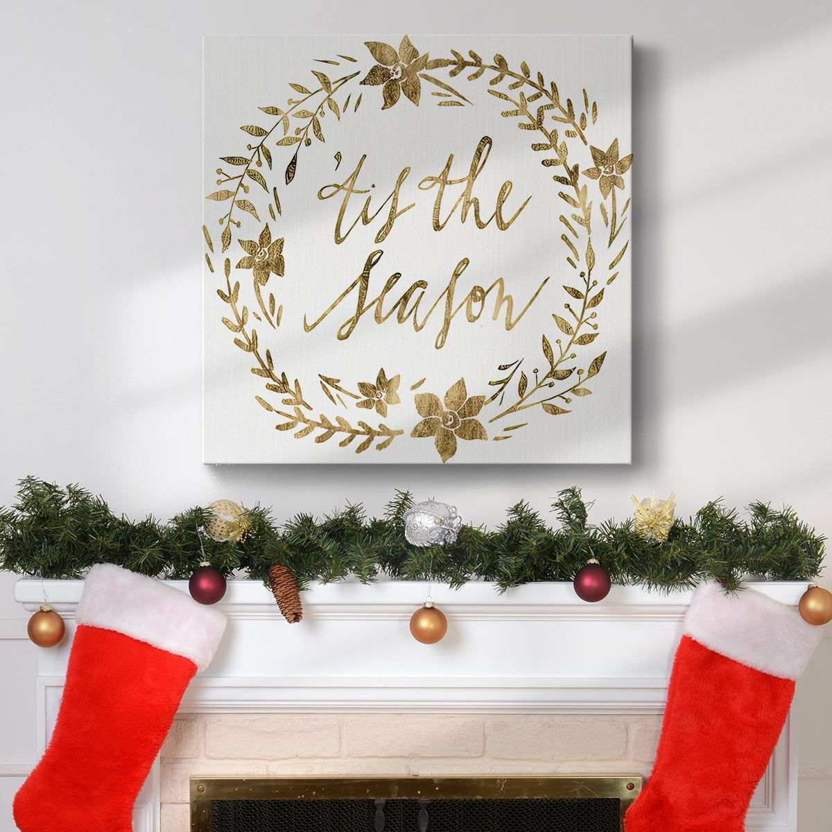 Golden Christmas I- Gallery Wrapped Canvas