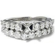 Pompeii White Gold 1 1/2ct G SI Diamond Engagement Wedding Ring Set (G,SI)