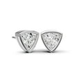 thumbnail image 2 of 0.75 CTW Trillion Cut Lab Grown Diamond Solitaire Earrings With Bezel Setting in 14K White Gold for Everyday Wear or Special Occasions, 2 of 5