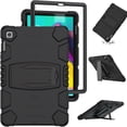 thumbnail image 2 of Shockproof Case for Samsung Galaxy Tab A 10.1 2019 Model SM-T510/T515, Kids Friendly Heavy Duty Rugged Hybrid Protective Tablet Cover with Kickstand, Black, 2 of 8