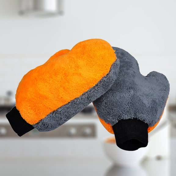 WRITWAA 1 Pair Car Wash Mitts for Cars, Multi Coral Fleece Cleaning Gloves, Soft , 9.4 x 7.9 x 0.8 inches