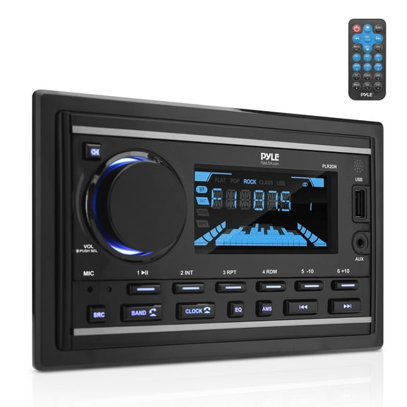 Pyle PLR2DN Double DIN 300 Watt AM/FM/MP3/BT/USB/AUX Bluetooth Marine Stereo Receiver