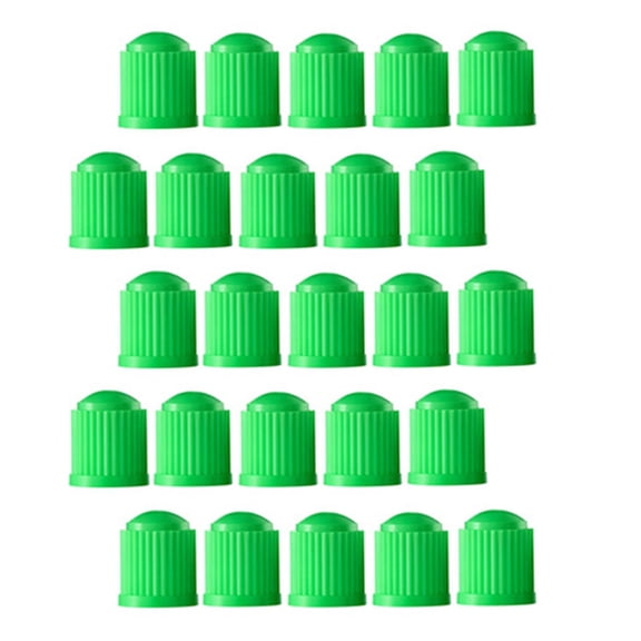 Dickly 25 Pieces Car Tire Valve Stem Caps with Rubber for Motorcycles , Green, 13x10mm