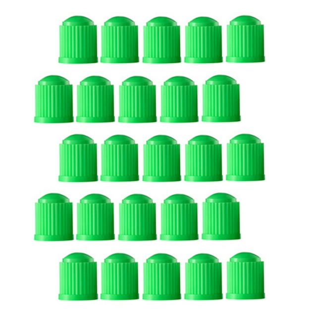 25 tapones universales para válvulas de neumáticos de coche, compatibles con válvulas Schrader, a prueba de polvo. Verde