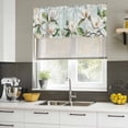 thumbnail image 4 of White Floral Curtain Valances for Windows, Kitchen Valance Window Treatments Panel 2 Pack, Pastoral Farmhouse Magnolia Flowers Leaves Rod Pocket Short Curtains for Bathroom Bedroom 60 x 18 Inch, 4 of 8