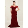 thumbnail image 4 of Royal Queen RQ7992 Juniors Womens Fitted Feather Sheath Formal Long Dress, 4 of 8