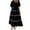 Black, variant on Summer Dresses for Women, Women's 2024 Boho Dress V Neck Short Sleeve Belted Ruffle Hem A-Line Flowy Maxi Dresses Stripe Beach Sundress