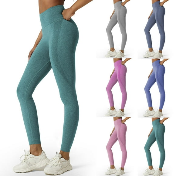 Fartey Leggings Taille Haute Sans Couture pour Femmes Contrôle du Ventre Lissage des Fesses Pantalon de Yoga Gym Course Sport Extensible Rose P