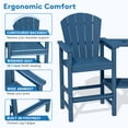 thumbnail image 5 of JUSTLET Larger Size Tall Adirondack Chair Set of 2 with Double Connecting Tray, HDPE Weather Resistant Patio Bar Stools, Dark Blue, 5 of 8