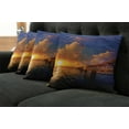 thumbnail image 5 of Ambesonne Nature Throw Pillow Cover 4 Pack, Romantic Scenery Ocean, 24", Orange Blue, 5 of 5