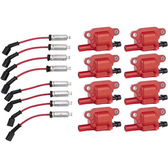 Ignition Coil and Spark Plug Wire Set - Compatible with 2014 - 2019 GMC Sierra 1500 2015 2016 2017 2018