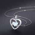 thumbnail image 4 of Cuoka White Gold Plated Heart Necklace Opal Jewelry for Women, 925 Sterling Silver Opal Pendant Necklace, Birthday Cubic Zirconia Opal Necklace Gift, 4 of 9