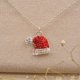 thumbnail image 5 of 1 unidad de collar con colgante de sombrero de Navidad, collar de Navidad de cristal para mujeres y niñas, regalo Je, 5 of 5