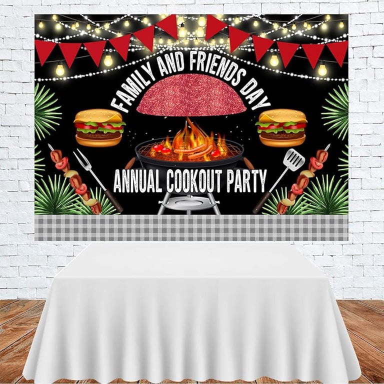 7x5Ft BBQ Baby Shower Backdrop Rustic Wood Red Gingham Picnic Background BBQ Decoration With Sunflower For Party Banner Photo Booth Props