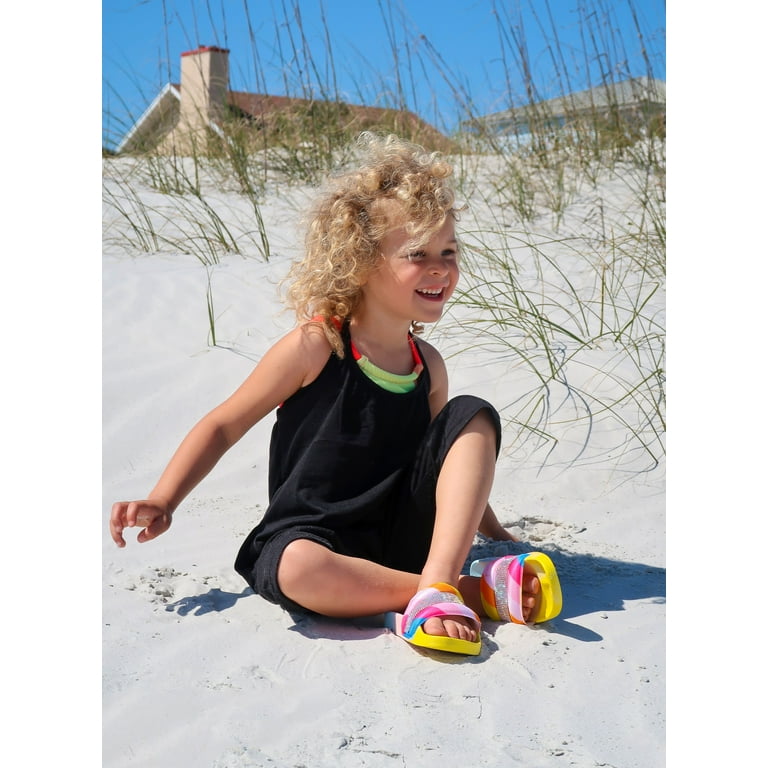 Little girl slide best sale sandals