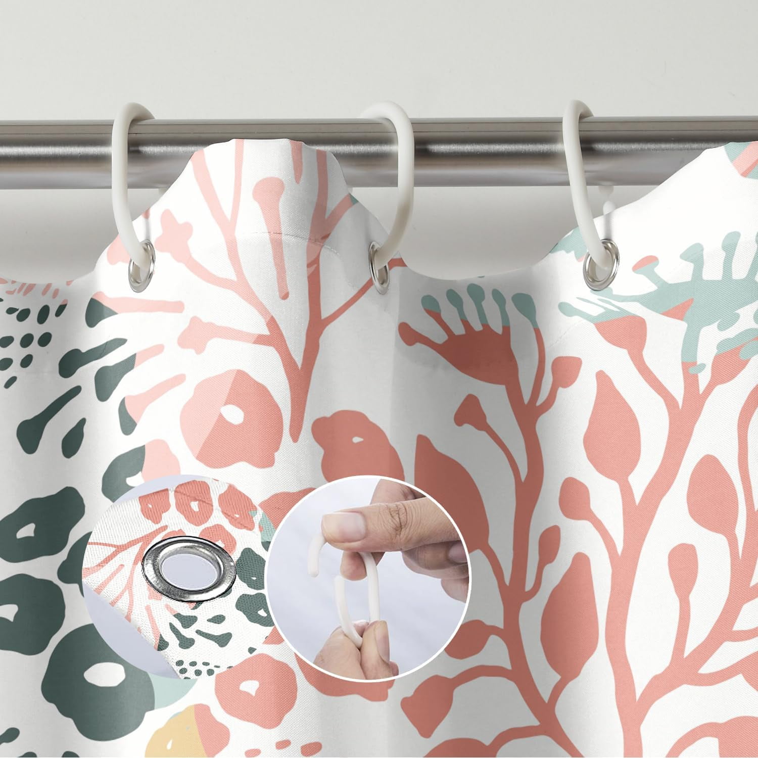 Colorful Abstract Floral Shower Curtain 72 x 72 Inch，Watercolor Flowers Shower Curtain for Bathroom Decor, Wildflower Fabric Shower Curtain with 12 Hooks