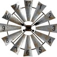 thumbnail image 3 of Rustic, Antique-styled Windmill Wall Clock with Hours of the Day on the Fans, 3 of 6