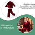 thumbnail image 3 of Senseth 1 Set Women Long Sleeve Nightwear with Pants Warm Leisure Wear Pajamas, 3 of 5