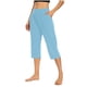 thumbnail image 1 of WILLBEST Pantalones Capri de Yoga Casuales para Mujer, Holgados, Cómodos, Deportivos, de Verano, de Pierna Ancha y Cintura Alta. Chica, 1 of 5