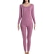 thumbnail image 1 of Qarigey Conjunto de ropa interior para hombre, calzoncillos largos térmicos elásticos de Color sólido para mujer, capa base cálida, vestido Ropa interior Mujeres moradas, 1 of 6