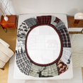 thumbnail image 5 of Homewish Rustic Bear Deer Bed Sheets for Men, Jungle Hunting King Sheets, Vintage Grey Red Patchwork Sheet Set, Lightweight Room Decor, 4 Pieces, 5 of 7